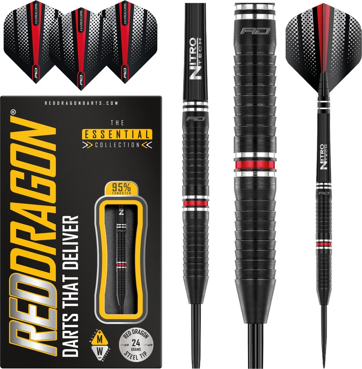 RED DRAGON - Razor Edge ZX-95: Steeltip Tungsten Dartpijlen Professioneel - 24 gram