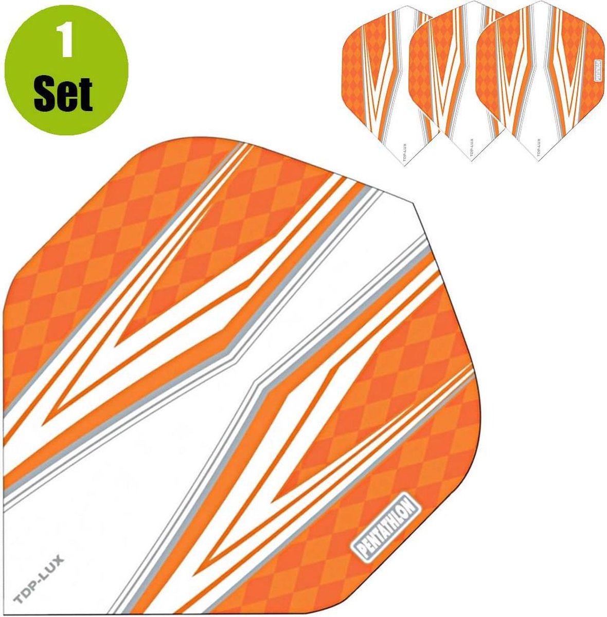 Pentathlon TDP Lux Vizion White Dartflights - Oranje- ()