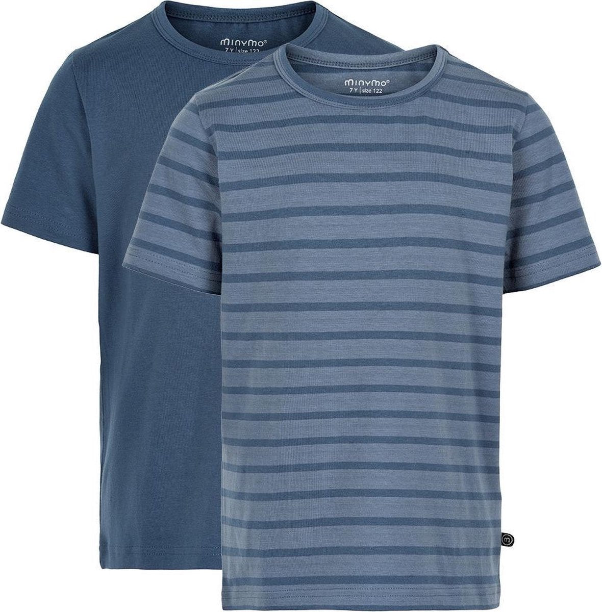 Minymo T-shirt Jongens Katoen Navy 2-delig Maat 92
