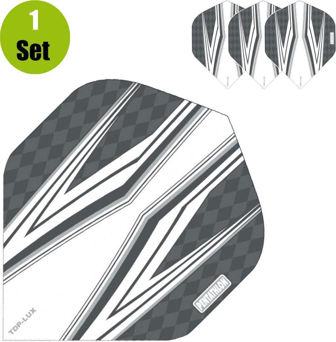 Pentathlon TDP Lux Vizion White Dartflights - Grijs- ()