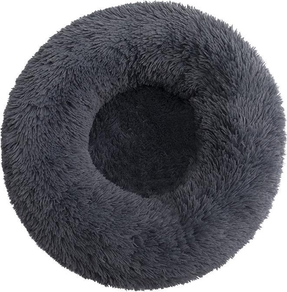 BEESSIES® donut hondenmand/kattenmand 50 cm - wasbare hoes - Antraciet donkergrijs - huisdierbed hond kat mand