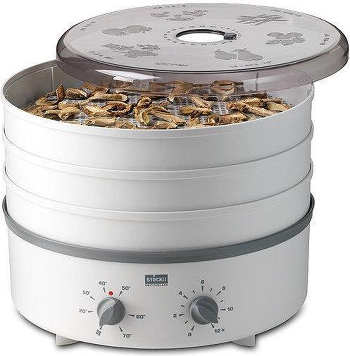 Stöckli Ovens Dehydrator Voedseldroger met 3 Kunststof Roosters en Tijdsklok