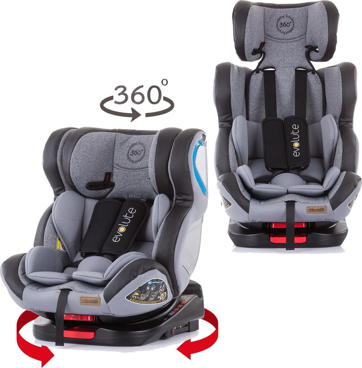 EVOLUTE  Mist Autostoel Isofix Groep 0+1+2+3 draaibaar vanaf de geboorte tot 12 jaar - autostoeltjes