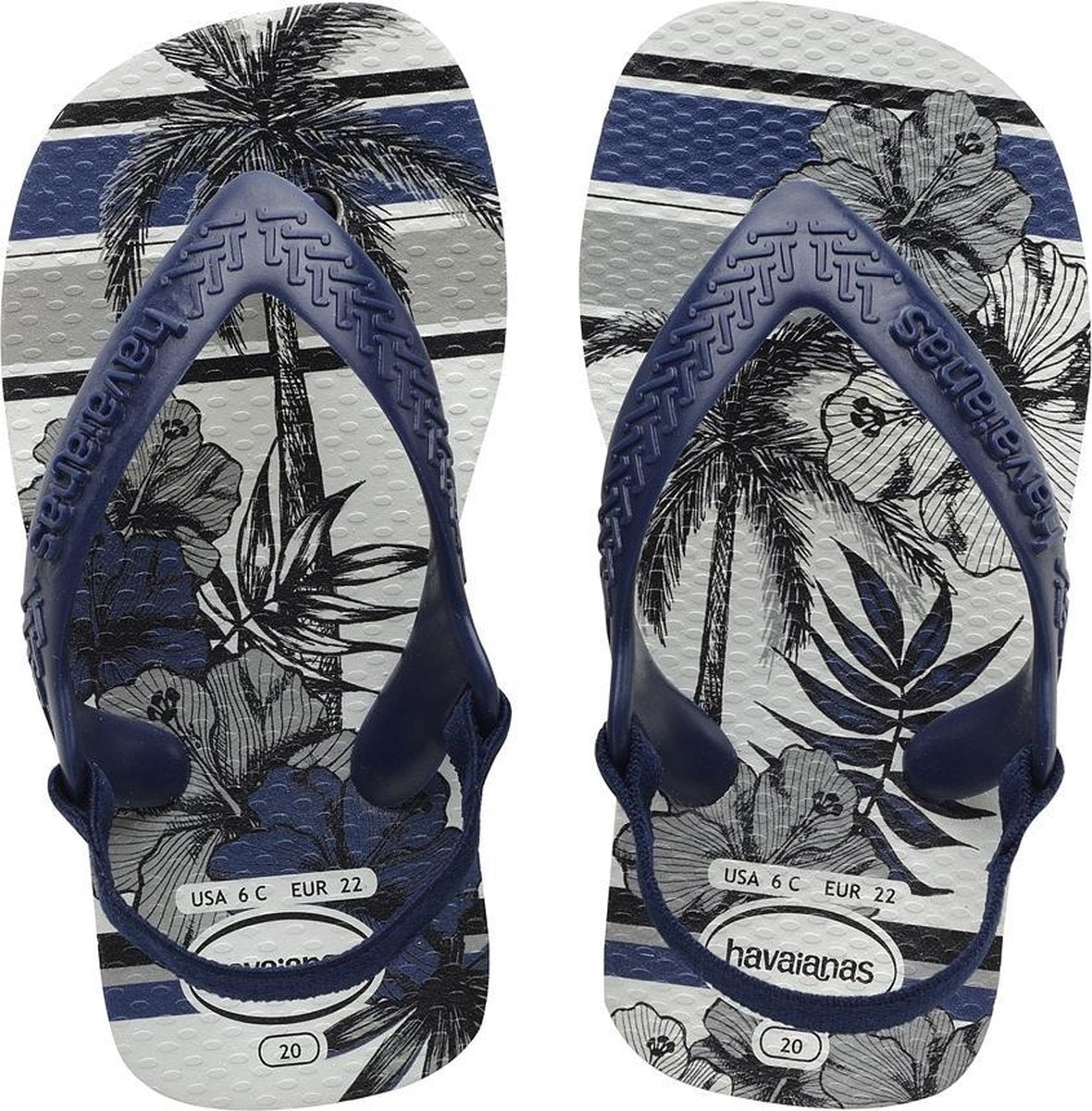 Havaianas Baby Chic II Unisex Slippers - White/Navy Blue - Maat 23/24