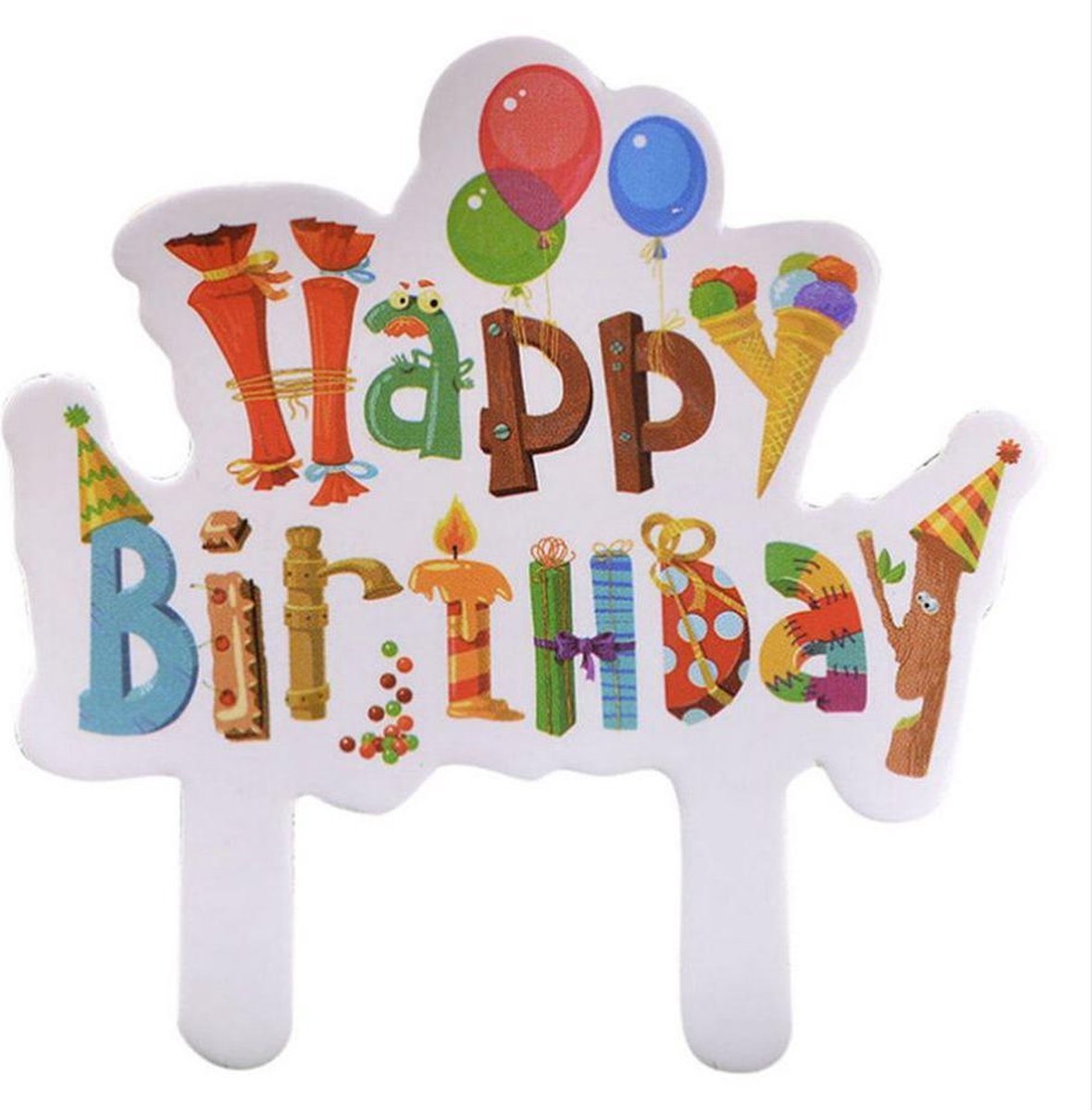 30 stuks cupcaketoppers Happy Birthday