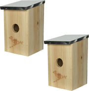 3x stuks vogelhuisjes/nestkastjes van vurenhout 12 x 14 x 21 cm - Vogelhuisjes tuindecoraties