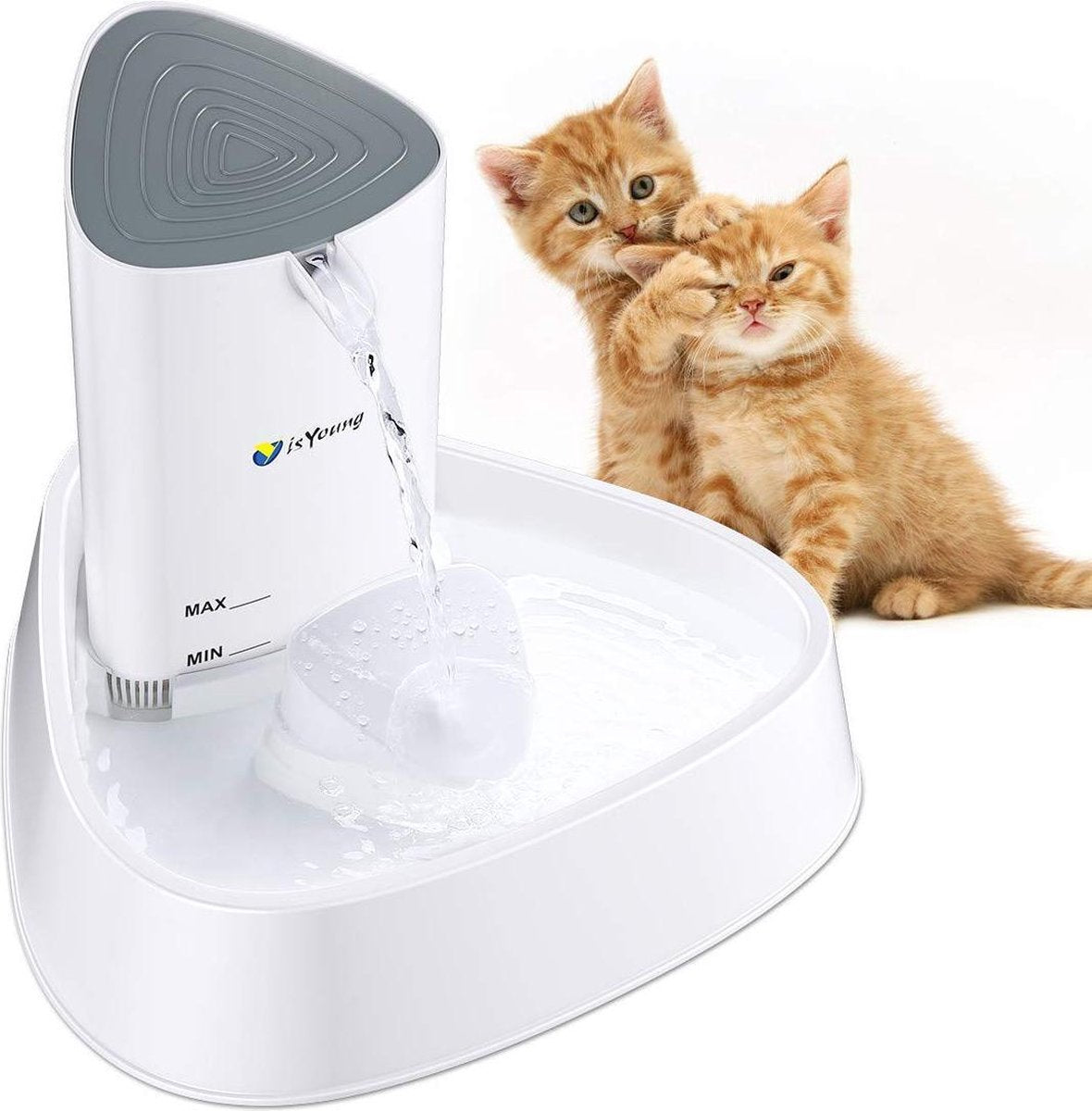 Rexa® Drinkfontein met LED | Stille kattenfontein met 3 standen | Drinkfontein met koolstoffilter | Drink fontein huisdieren | Poezen waterbron | waterfontein Dieren drinkbak | water bak voor kat en hond