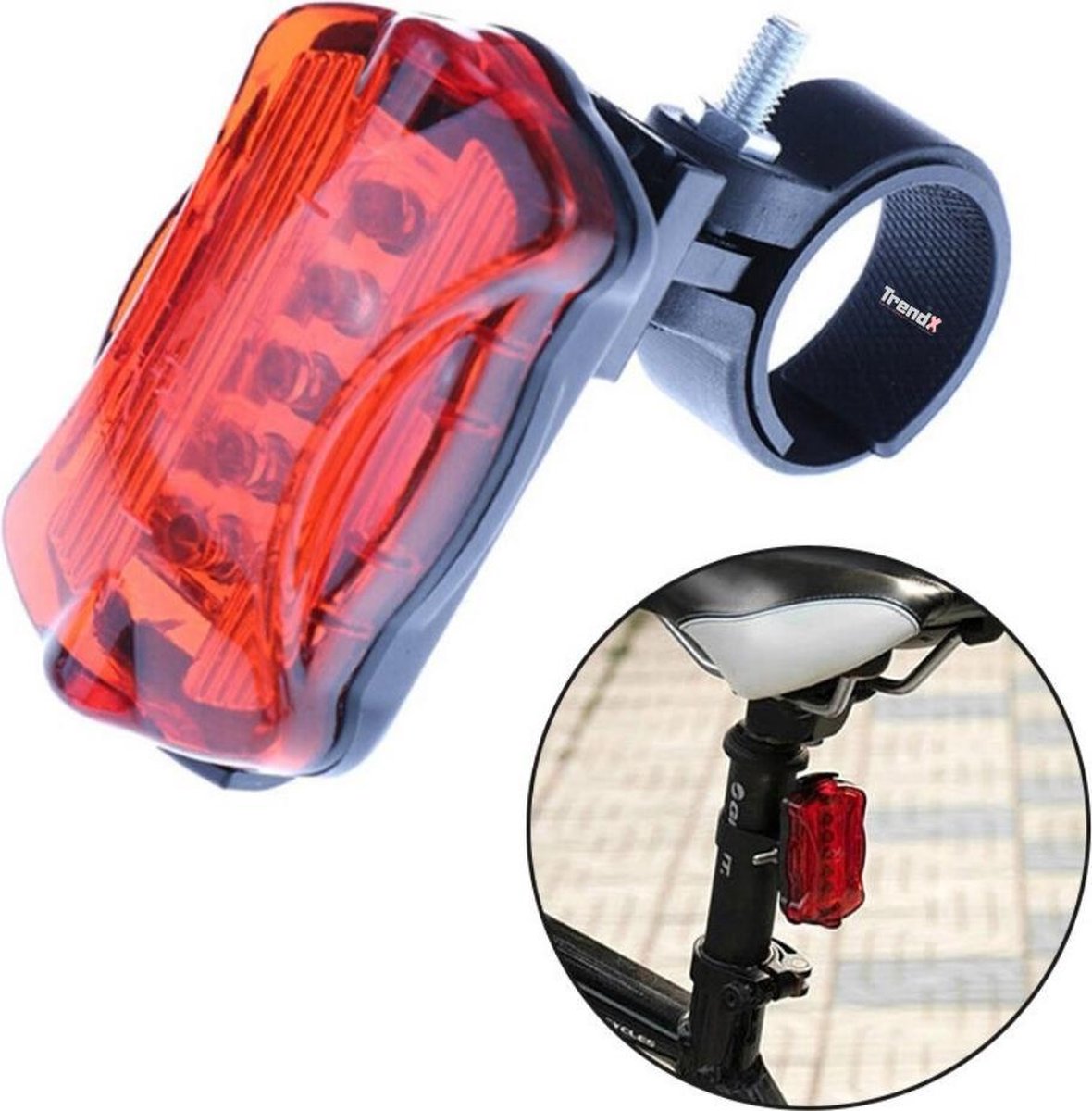 Waterdichte LED Fietsverlichting - High Power 5 LED lampen - Antishock Fietsverlichting met Ondersteuning