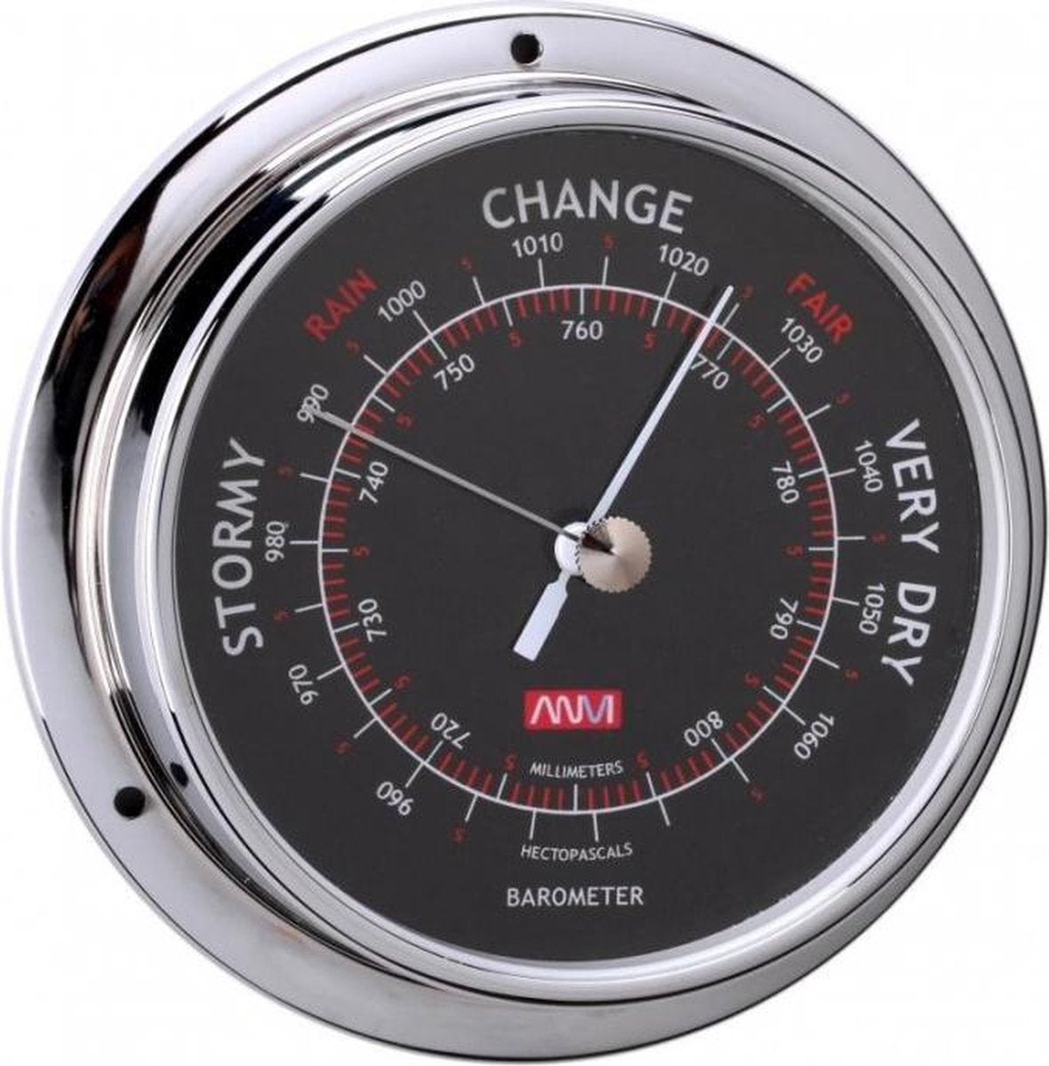 ANVI chroomkleurige Barometer Ø 120 mm
