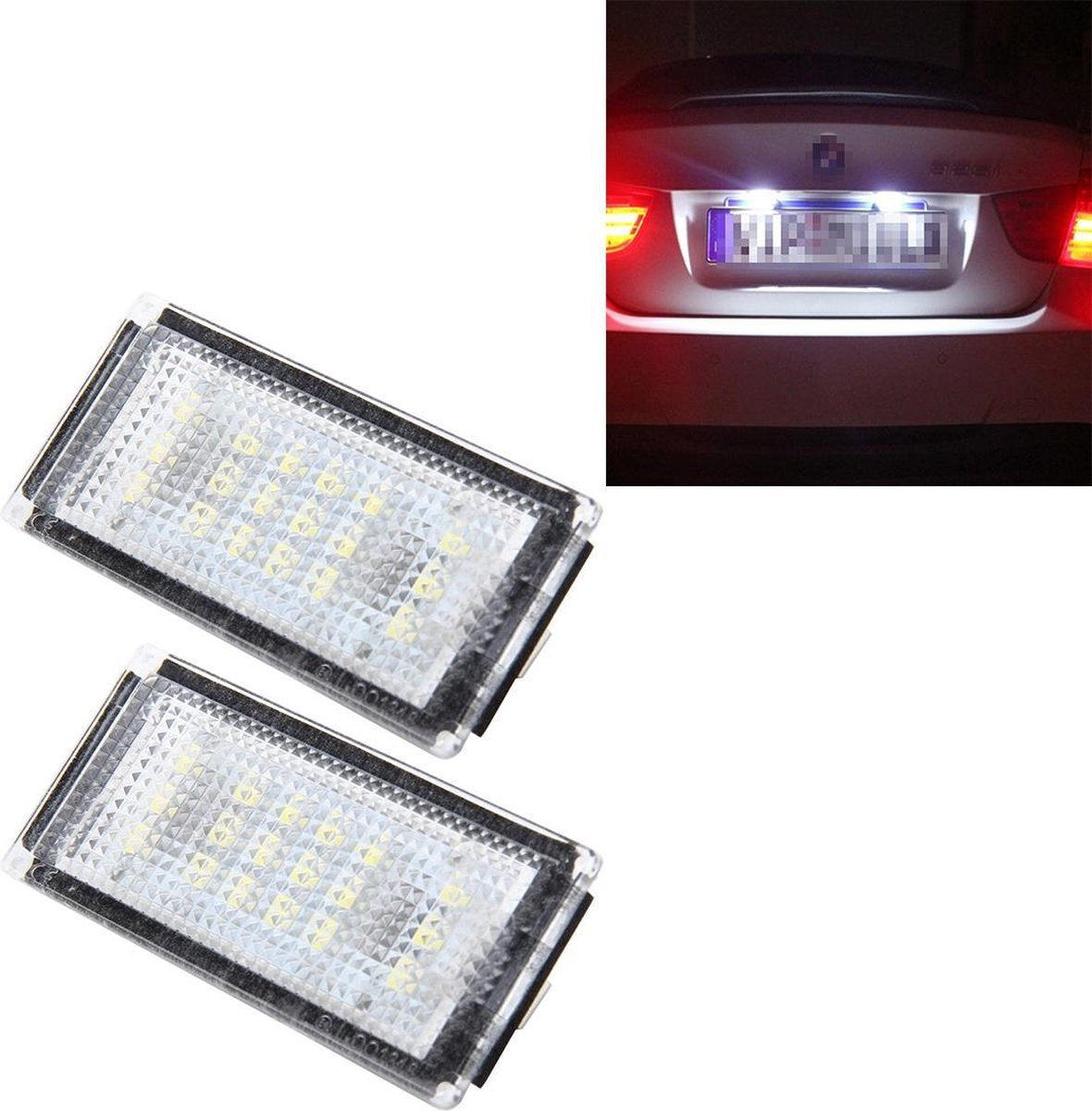 2 STUKS kentekenverlichting met 18 SMD-3528 lampen voor BMW E46 2D M3