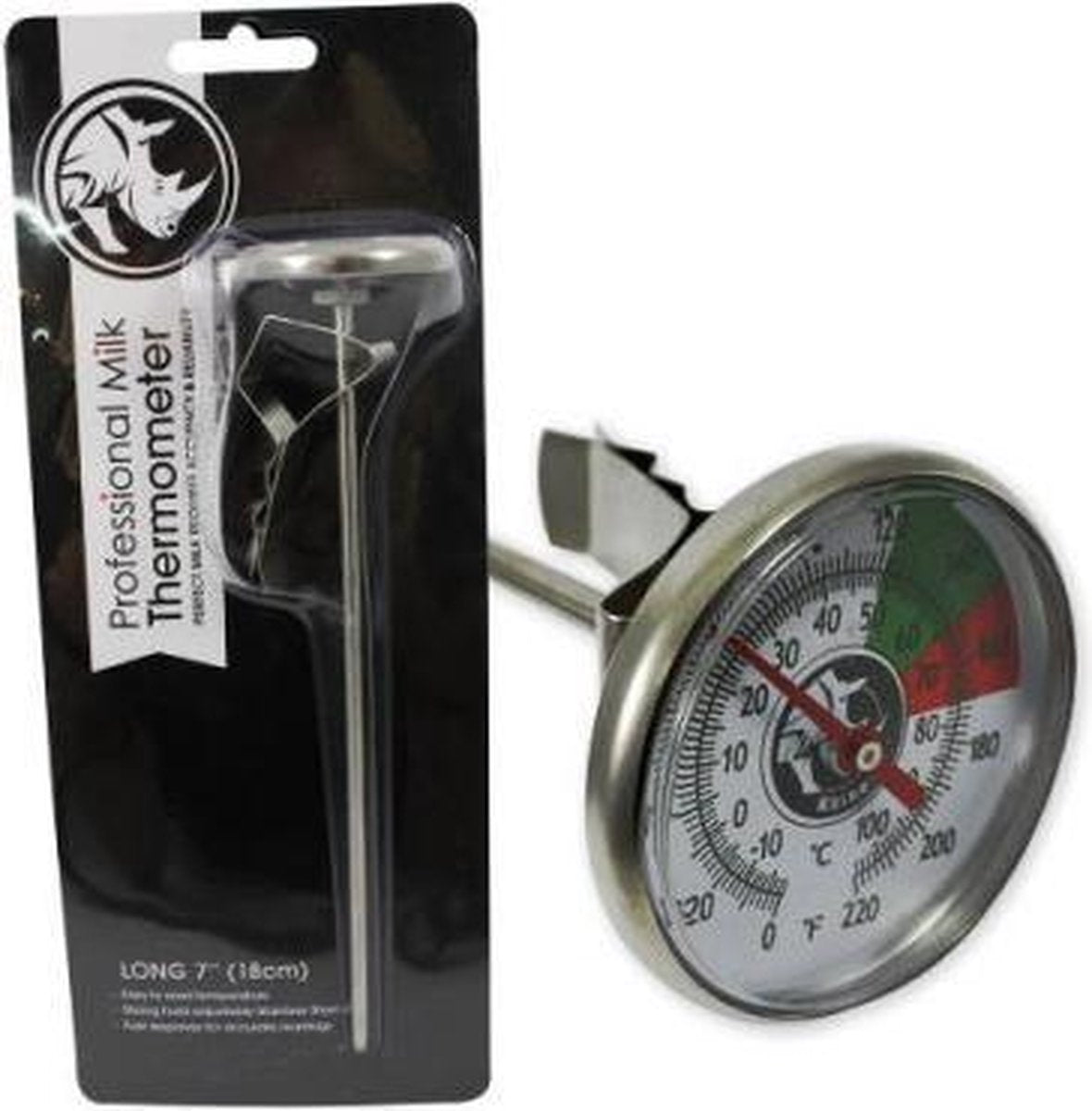 Rhinowares Professional Melk Thermometer kort 13cm