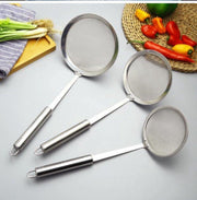 BOTC - 3 stuks RVS Superfijn gaas zeefen - Lange handvat - Groente Residu Olie Mesh Vergiet Zeef - Vergiet Zeef - Voedsel Filter - Keuken Zeef - Bakken Koken Tools - Keuken Accessoires - Zliever