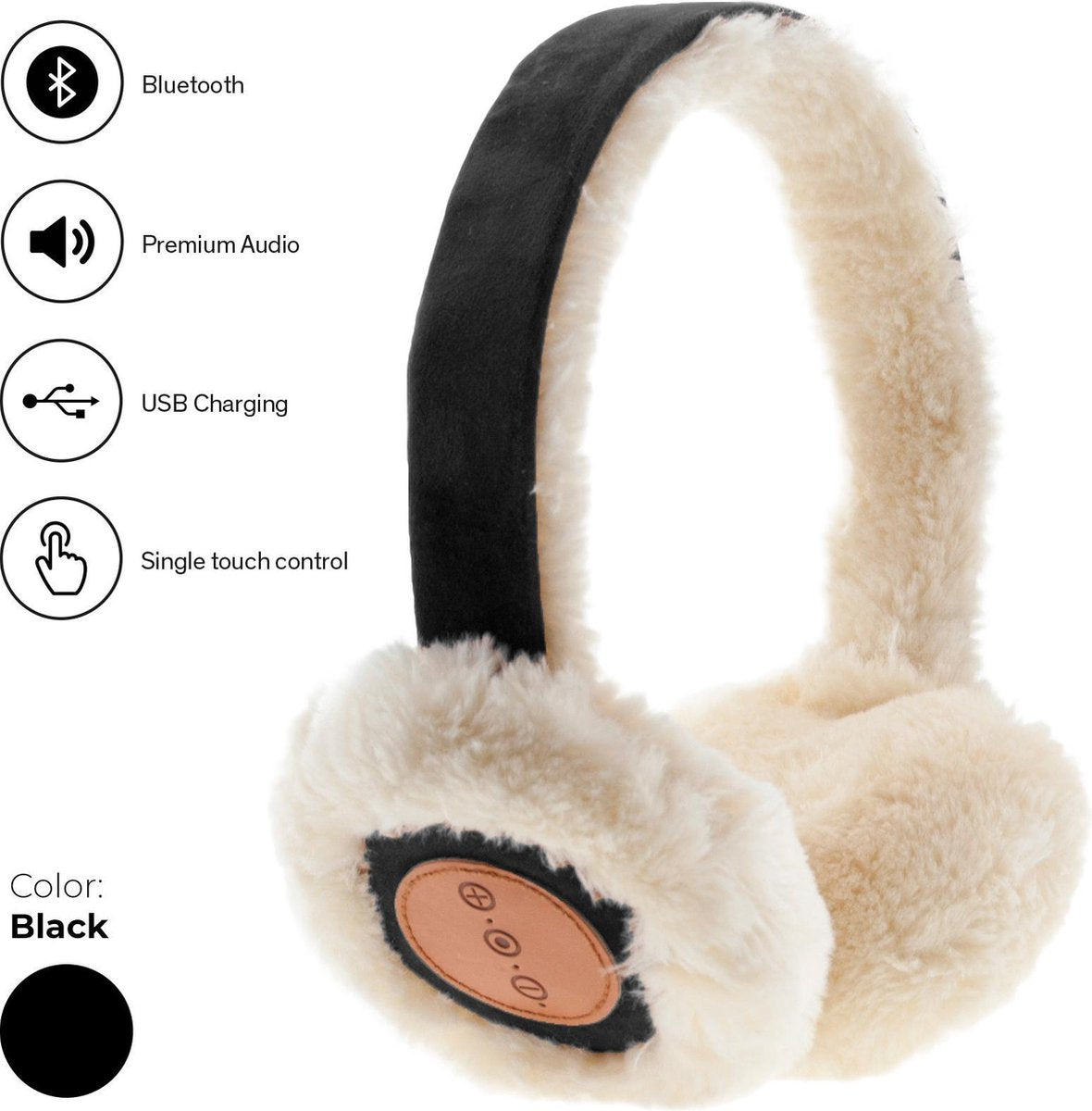 Avanca Bluetooth Audio Oorwarmers zwart dames