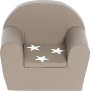 Peuterstoeltje-Kinderfauteuil Taupe+ster
