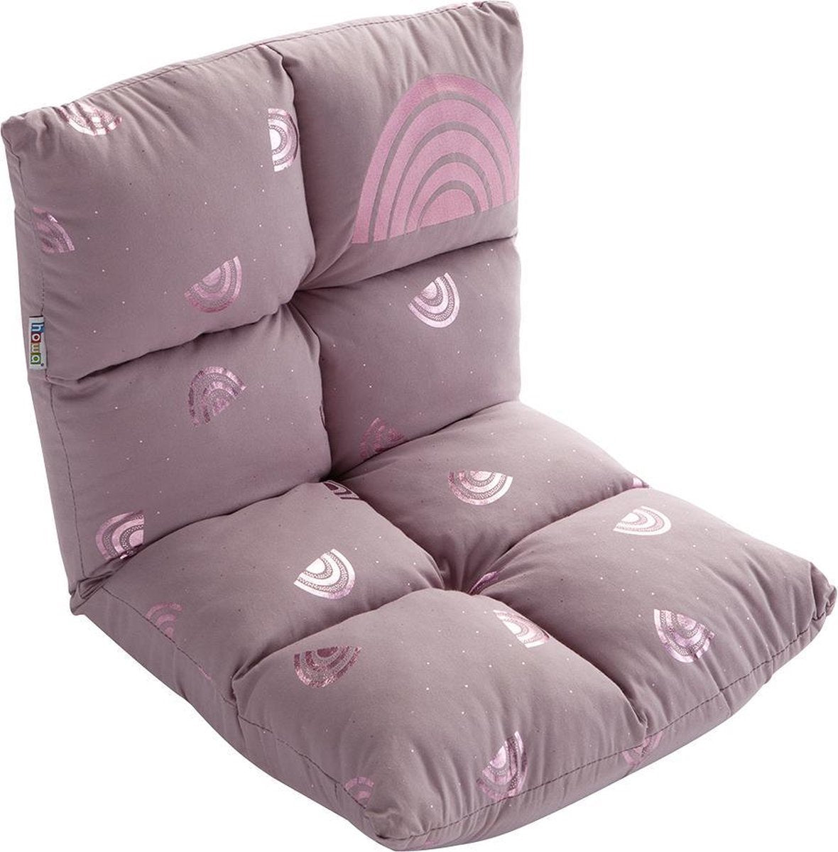 howa 2 in 1 Kinderfauteuil + Kinderlounger - 6-voudig verstelbare rugleuning "rainbow" roze 86011