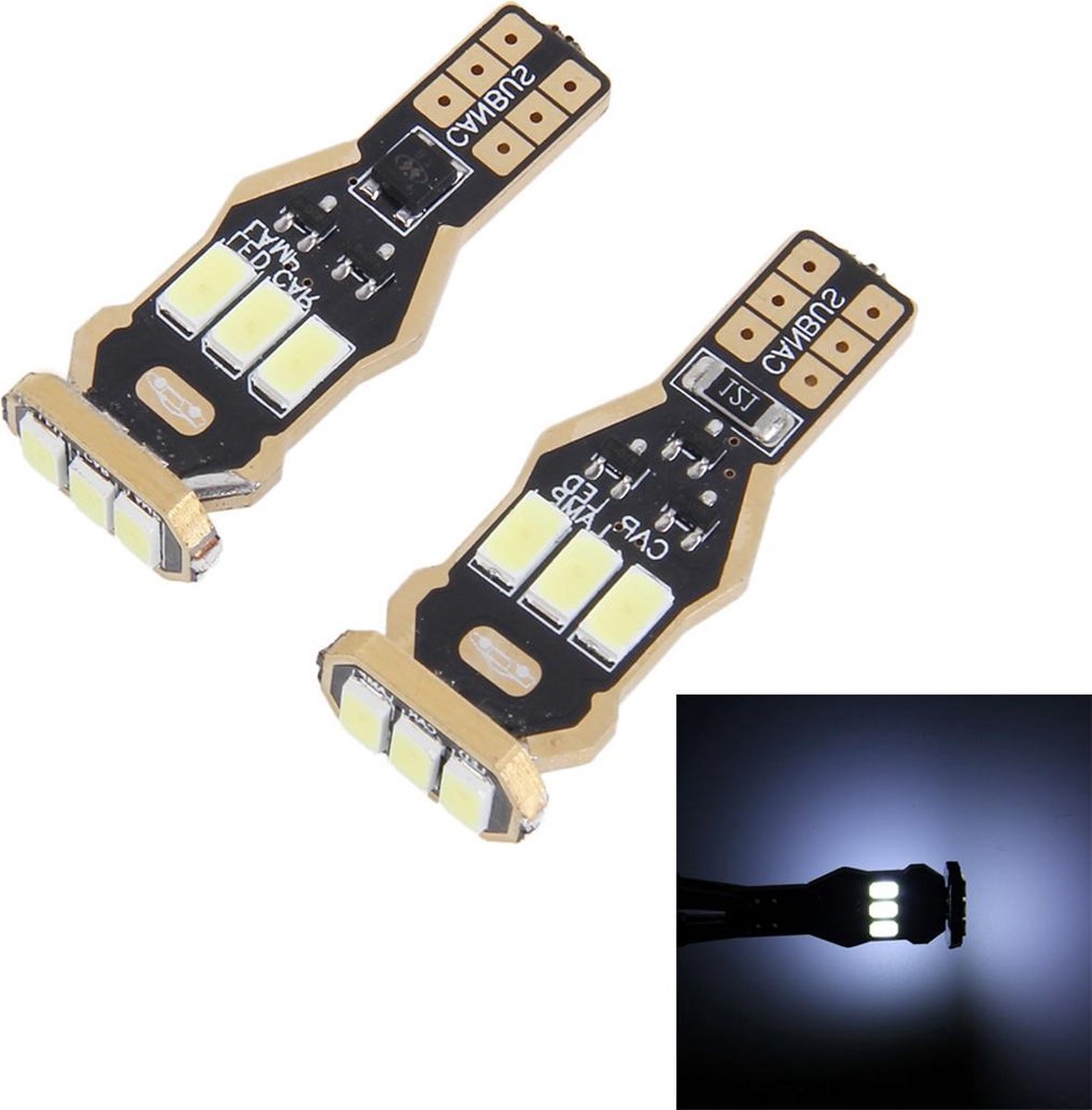 2 STKS T15 4 W 300LM 6000K 9 SMD-5630 LED's Auto-opruimingslichten Remlichtlamp