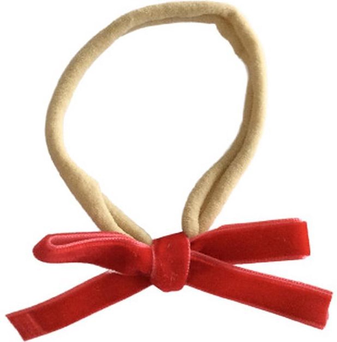 Haarband Baby met Fluwelen Strik - Baby Hoofdband - Haaraccessoires Baby met Fluwelen Strikje - Rood