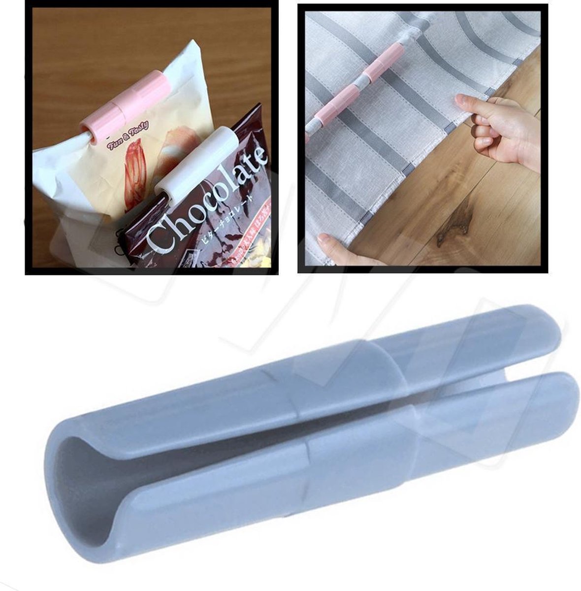 OWO - klem / clip / houder voor lakens / chips / zakjes / nootjes 5 stuks wit