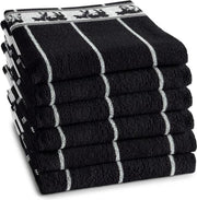 DDDDD Zwart Bont - Keukendoek - 50x55 cm - Set van 6 - Black