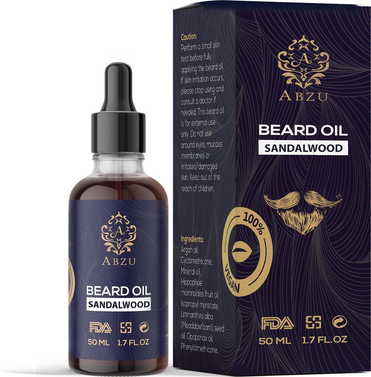 Abzu Vegan Baardolie Sandalwood - 50 ml