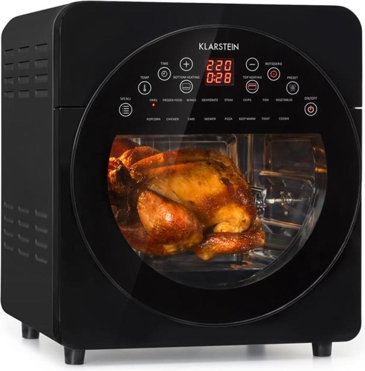 AeroVital easy touch heteluchtfriteuse 1700W 14l timer 16 programma's zwart