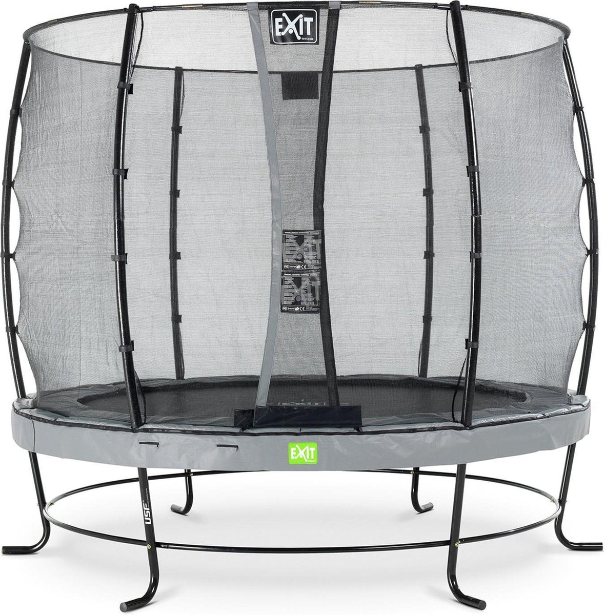 Trampoline EXIT Elegant - ø253cm met net Economy - grijs