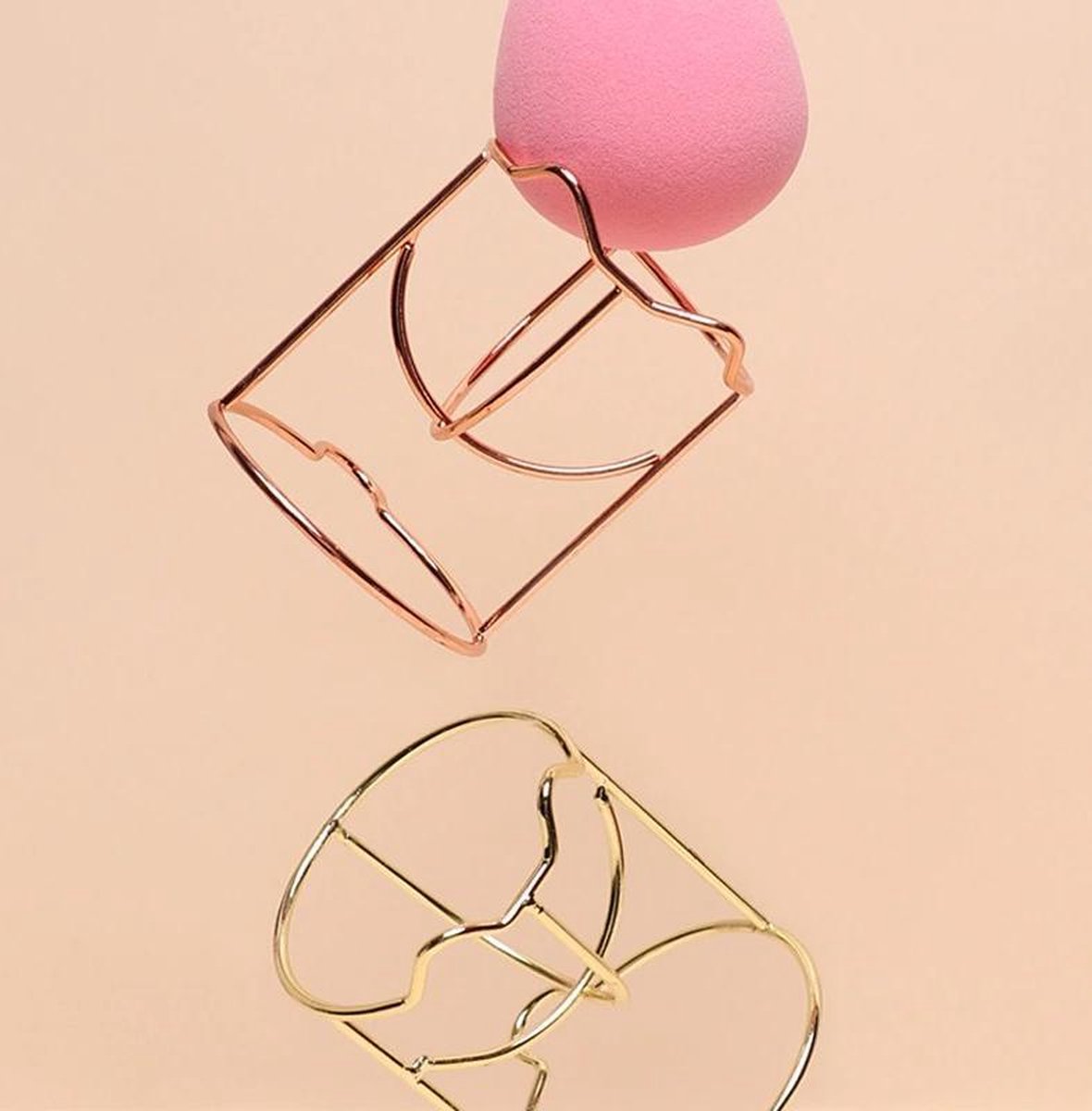 Make-up organizer-Make up spons houder-Opbergrek Spons-Spons houder-Foundation-Crème blush-Poeder-Goud
