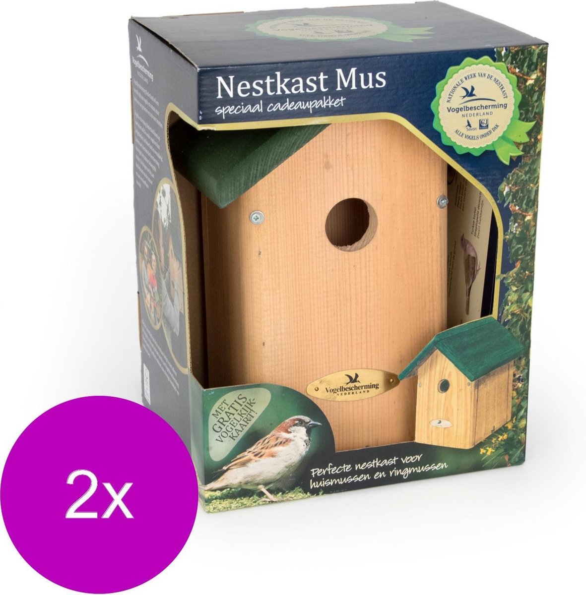 Wildbird Nestkast Oklahoma Kadobox - Broeden - 2 x 38x20x18 cm