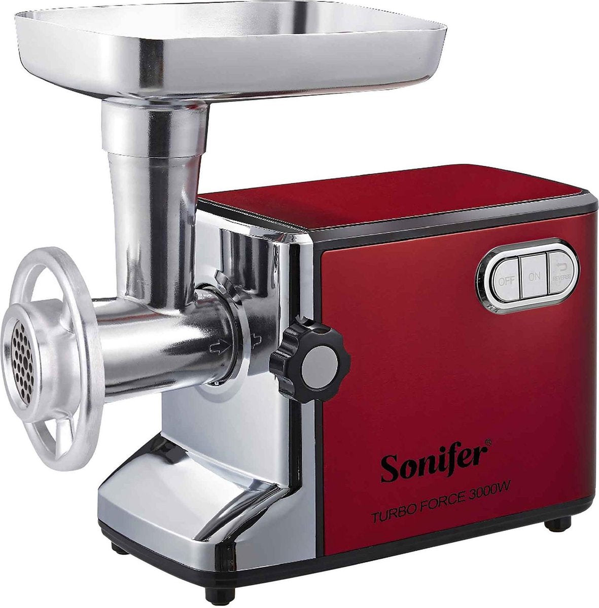 Grandecom® Pro Sonifer Elektrische Vleesmolen - 3000W - 1.2kg per minuut - Heavy Duty - Rood