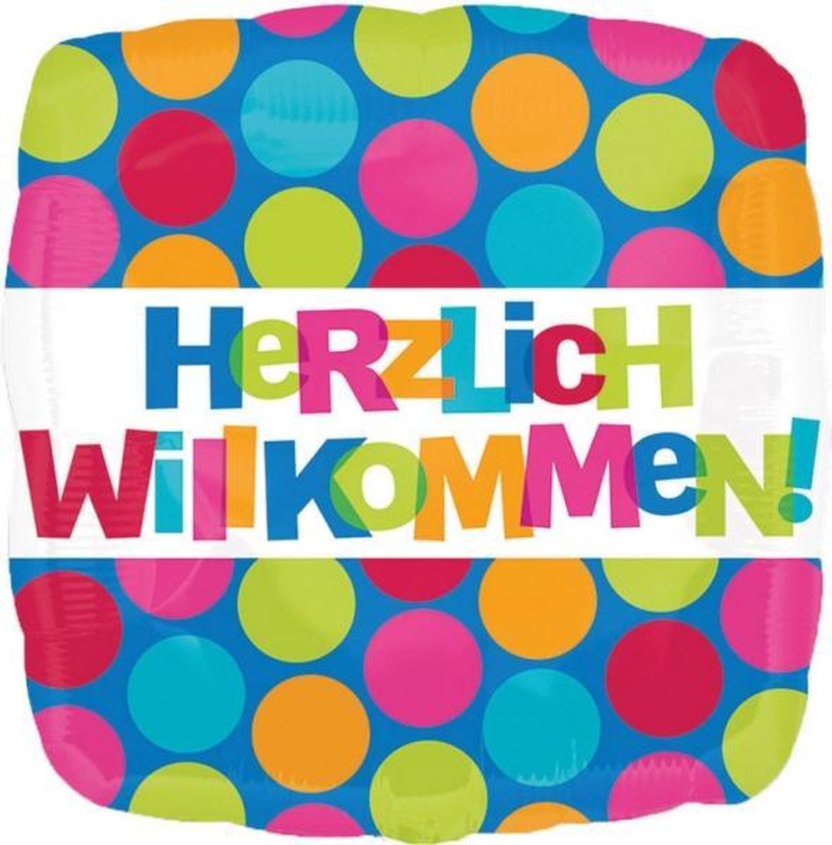 Standard Herzlich Willkommen Foil Balloon S40 Packaged 43 cm