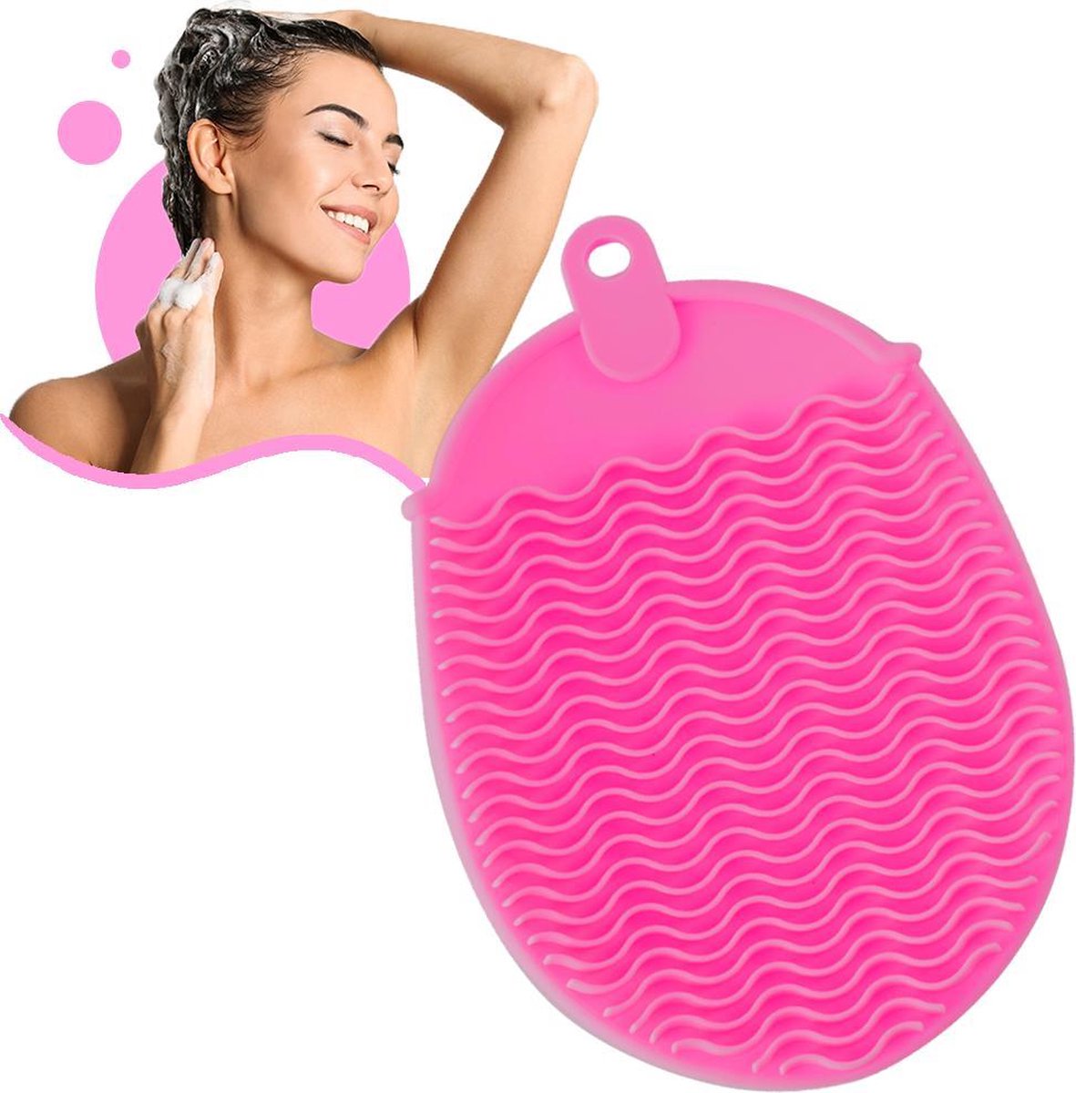 JOLTIA - Siliconen Washandje - Was & Scrubhandschoen - Washandjes - Baby - Volwassenen - Exfoliating glove - Scrub - Lichaam - Hoofd - Roze