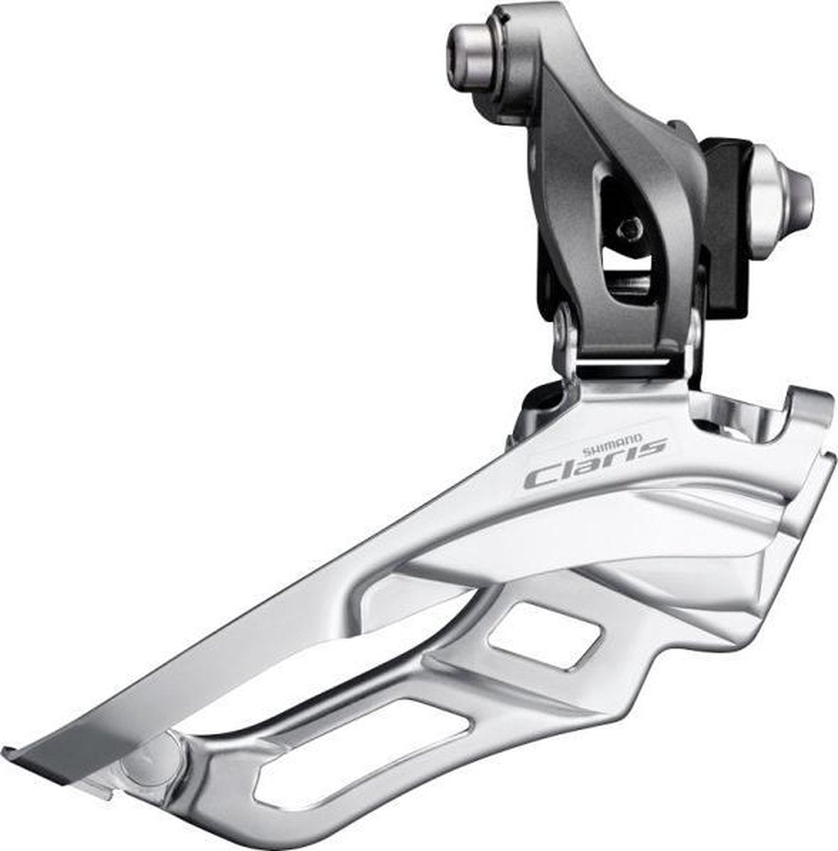 Voorderailleur Shimano Claris FD-R2030 - 2x8 speed - down swing - aanlas 63-66° - 46-52T - grijs