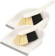 2x stuks stoffer en blik set wit kunststof - Huishoud/schoonmaakproducten