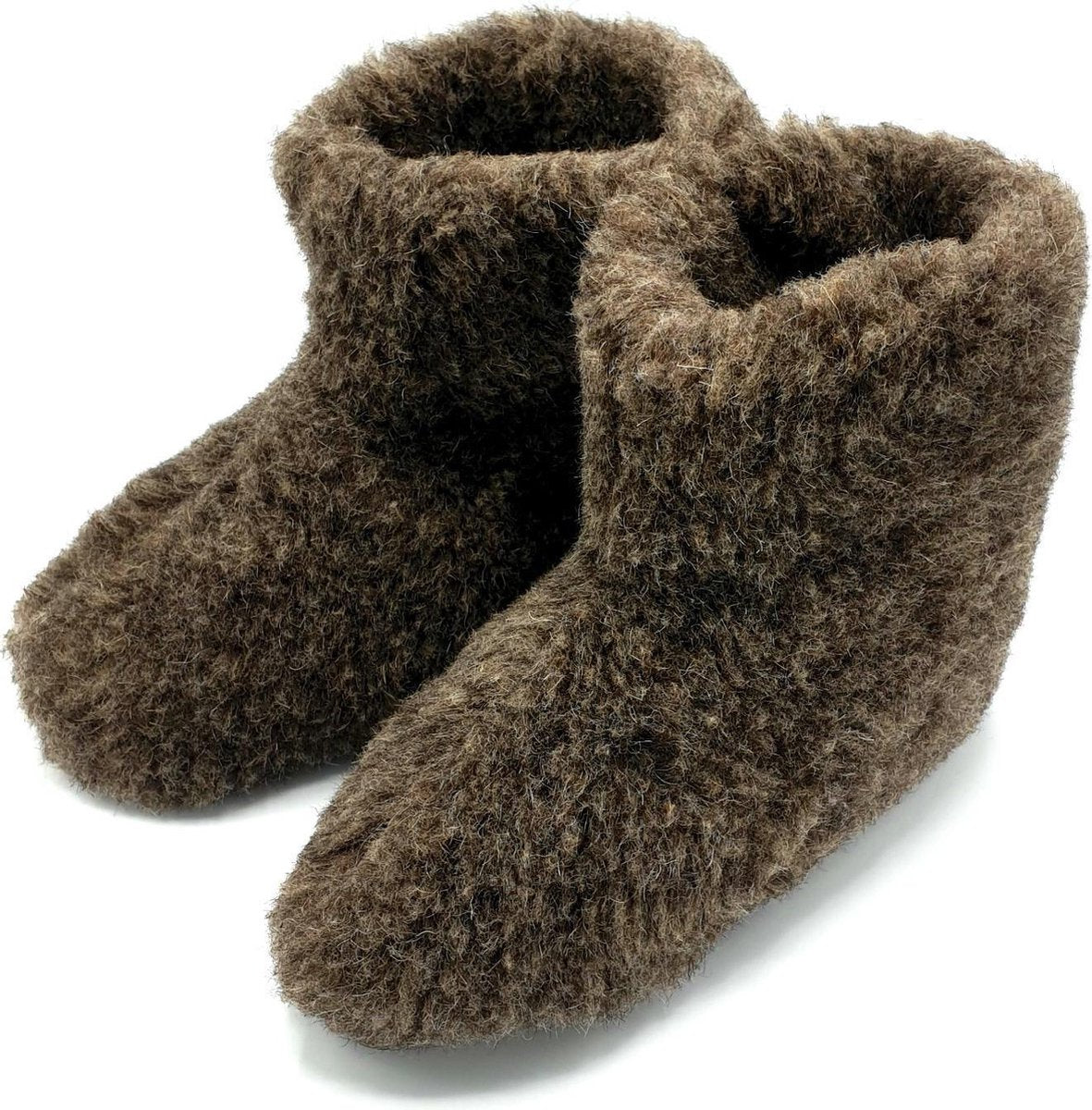 wollen sloffen 100% wol pantoffels -zwart hoog model- maat 40