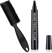 Baard pen zwart - INCLUSIEF BORSTEL - Vaderdag cadeau - Baardpen - Beard pen - baardstift - baardborstel - baardpen - baardgroei - beardkit - wenkbrauw stift - zwart - Baardpen - Baard groei - Baard pen - Baard filler