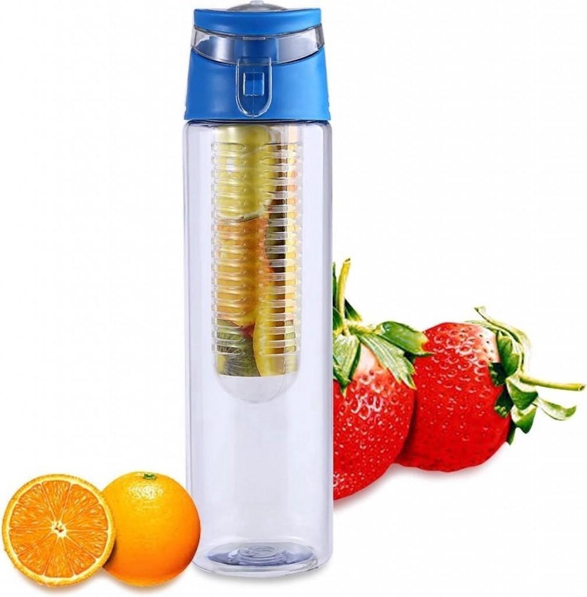 Luxe Fruit Infuser - Fruitwater Fruit Filter Fles - Fruitfilter Sport Fles - Drinkfles Met Antilek Dop - Waterfles - Watter Bottle Met Fruitinfuser - BPA Vrij - 700ml - Blauw