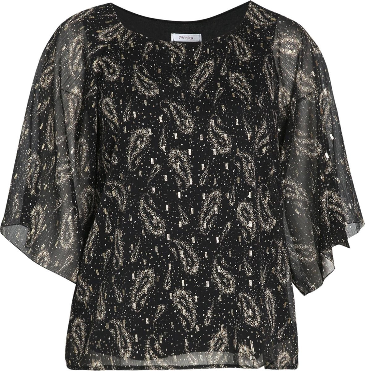 Blouse in polyester met kasjmierprint