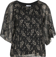 Blouse in polyester met kasjmierprint