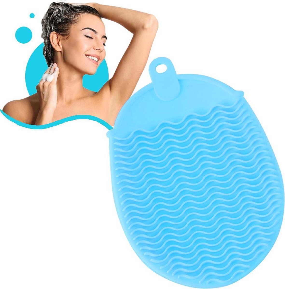 JOLTIA - Siliconen Washandje - Was & Scrubhandschoen - Washandjes - Baby - Volwassenen - Exfoliating glove - Scrub - Lichaam - Hoofd - Blauw