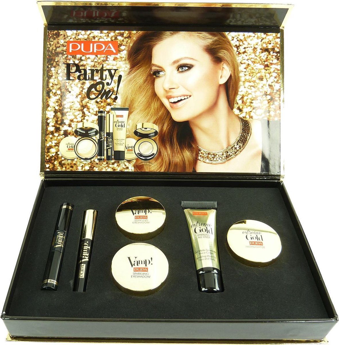 Pupa Party on Make Up Kit Oogschaduw Mascara Eyeliner markeerstift cadeauset