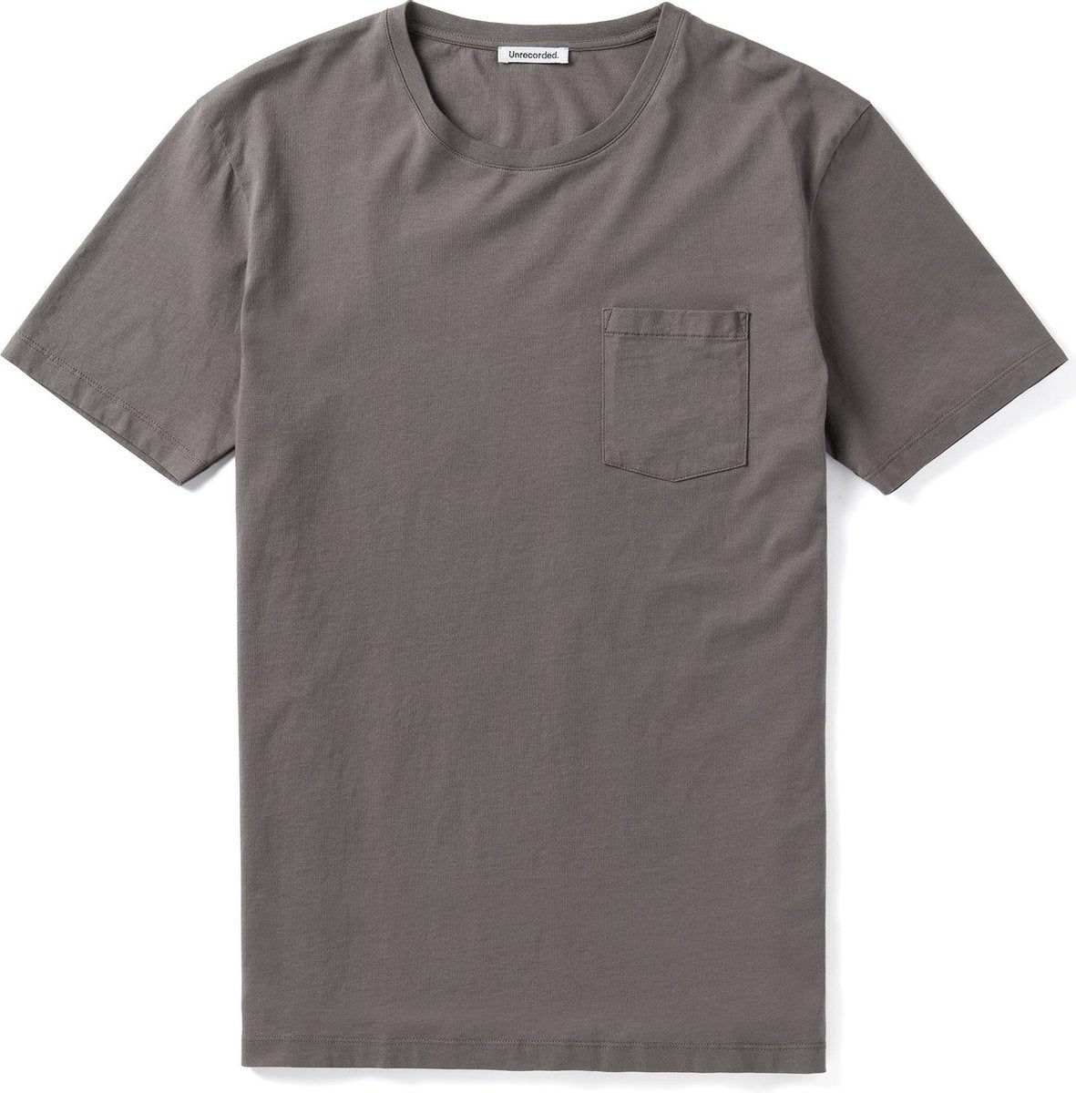 Unrecorded Pocket T-Shirt 155 GSM Charcoal - Unisex - T-Shirts -  Charcoal / grijs - Size XXS - 100% Organic Cotton - Sustainable T-Shirts