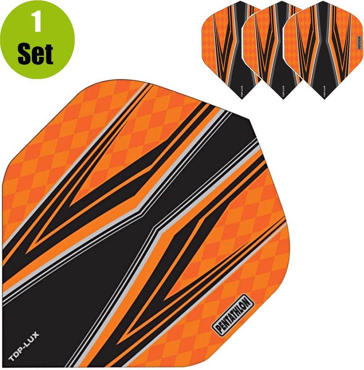 Pentathlon TDP Lux Vision Black Dartflights - Oranje- ()