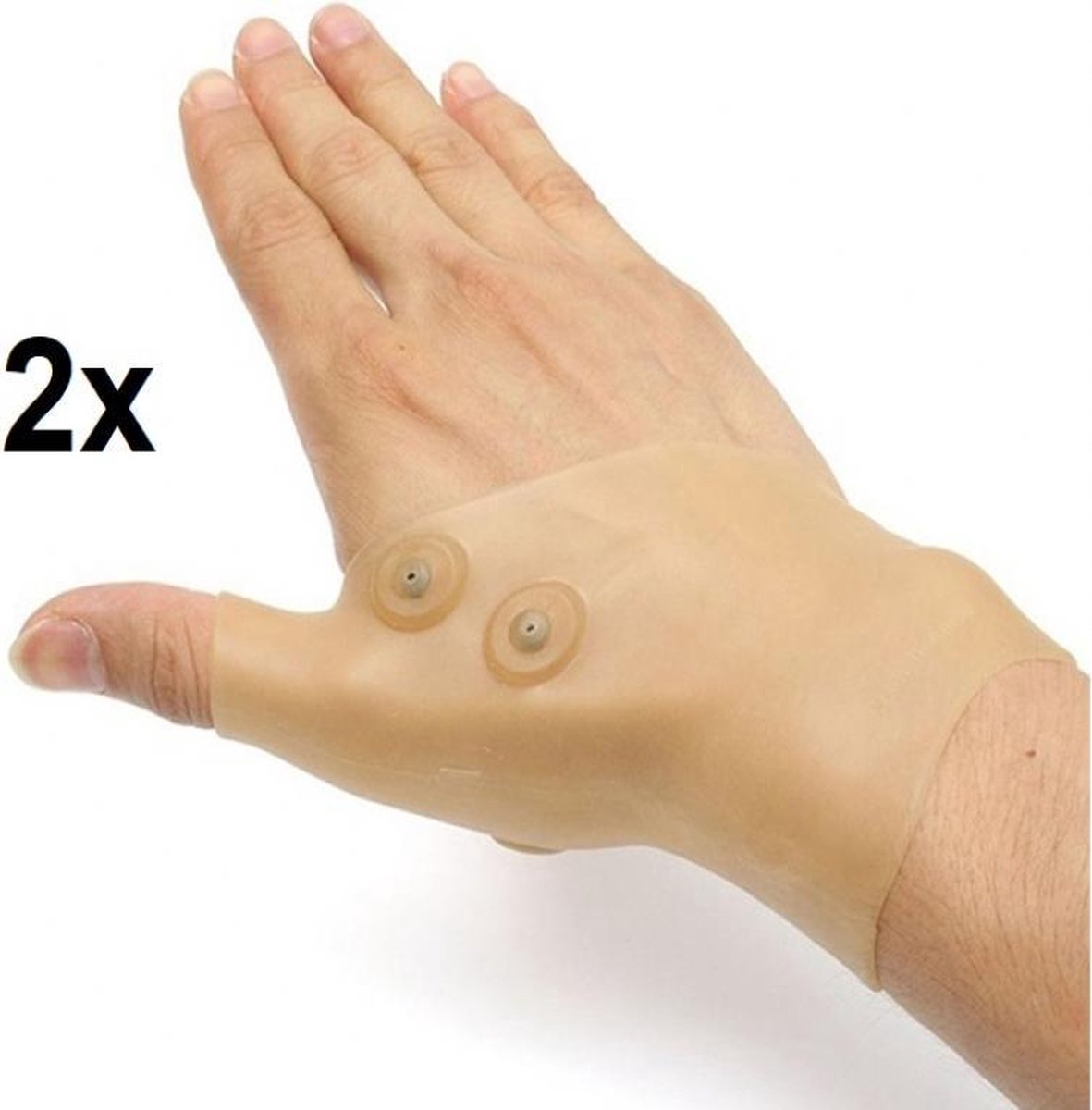 2 stuks Artrose Handschoen - Artrose Brace – Artritis Handschoenen - Reuma Handschoen– Duim Handschoen - Spierpijn – Handklachten - Ondersteuning – Magnetisch roze/beige