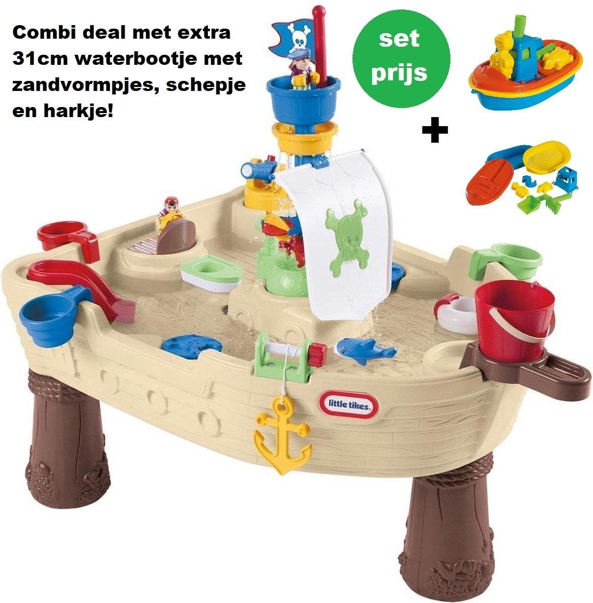 Little Tikes Watertafel Piratenboot met extra 31cm bootje met zandvormpjes. Piraat. Pirate.