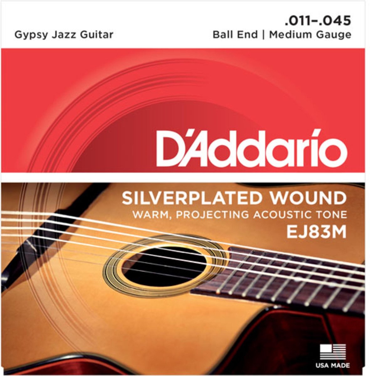 Gypsy Jazz snaren EJ83M 11-45 zilverplated wound