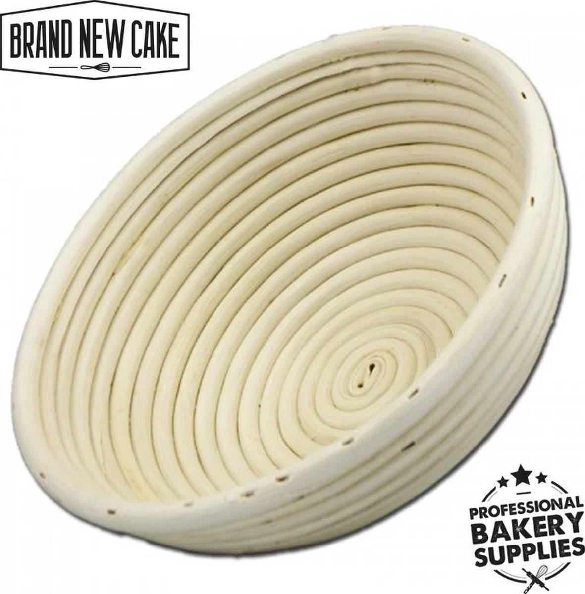 BrandNewCake Rijsmandje Riet Rond Ø24cm (800 tot 1000 gram deeg) - Banneton voor Deeg Rijzen en Brood Bakken