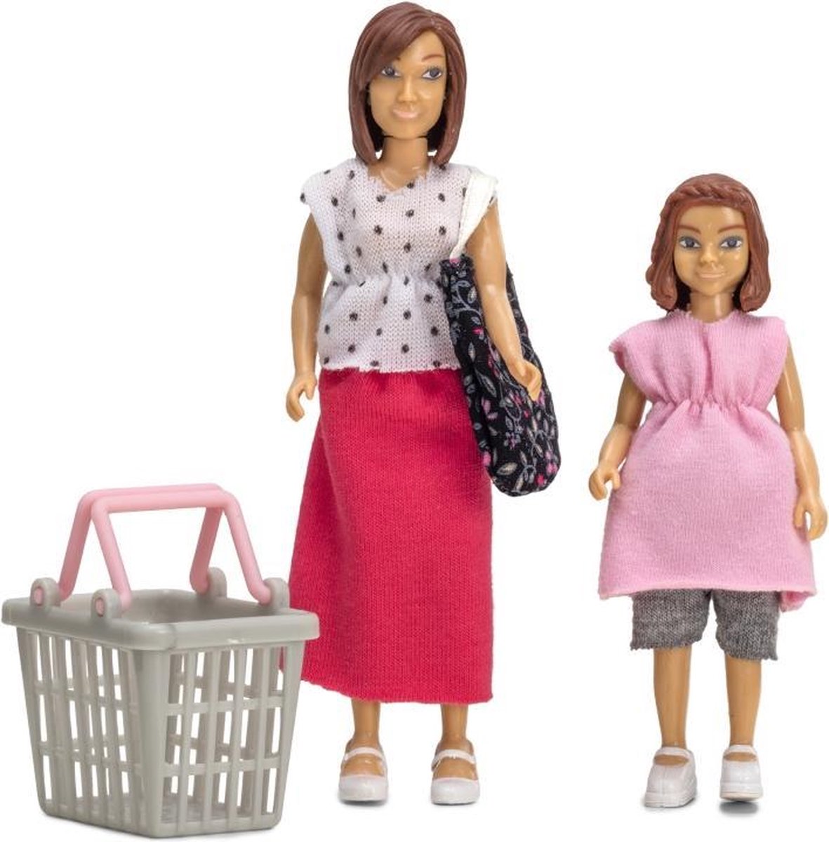 Lundby poppenhuis Set-Poppenset met winkelmand