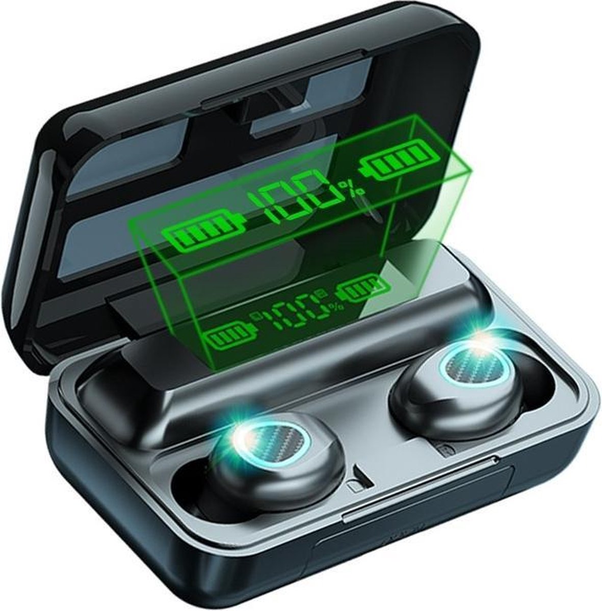 Bluetooth Oordopjes - Oordopjes Draadloos - Draadloze Oordopjes - Met Oplaadcase & Microfoon - Zwart