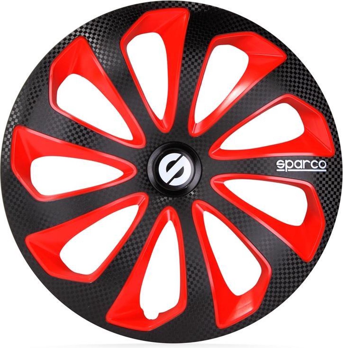 Satz Sparco Radzierblenden Sicilia 15-Zoll Schwarz/Rot/Karbon