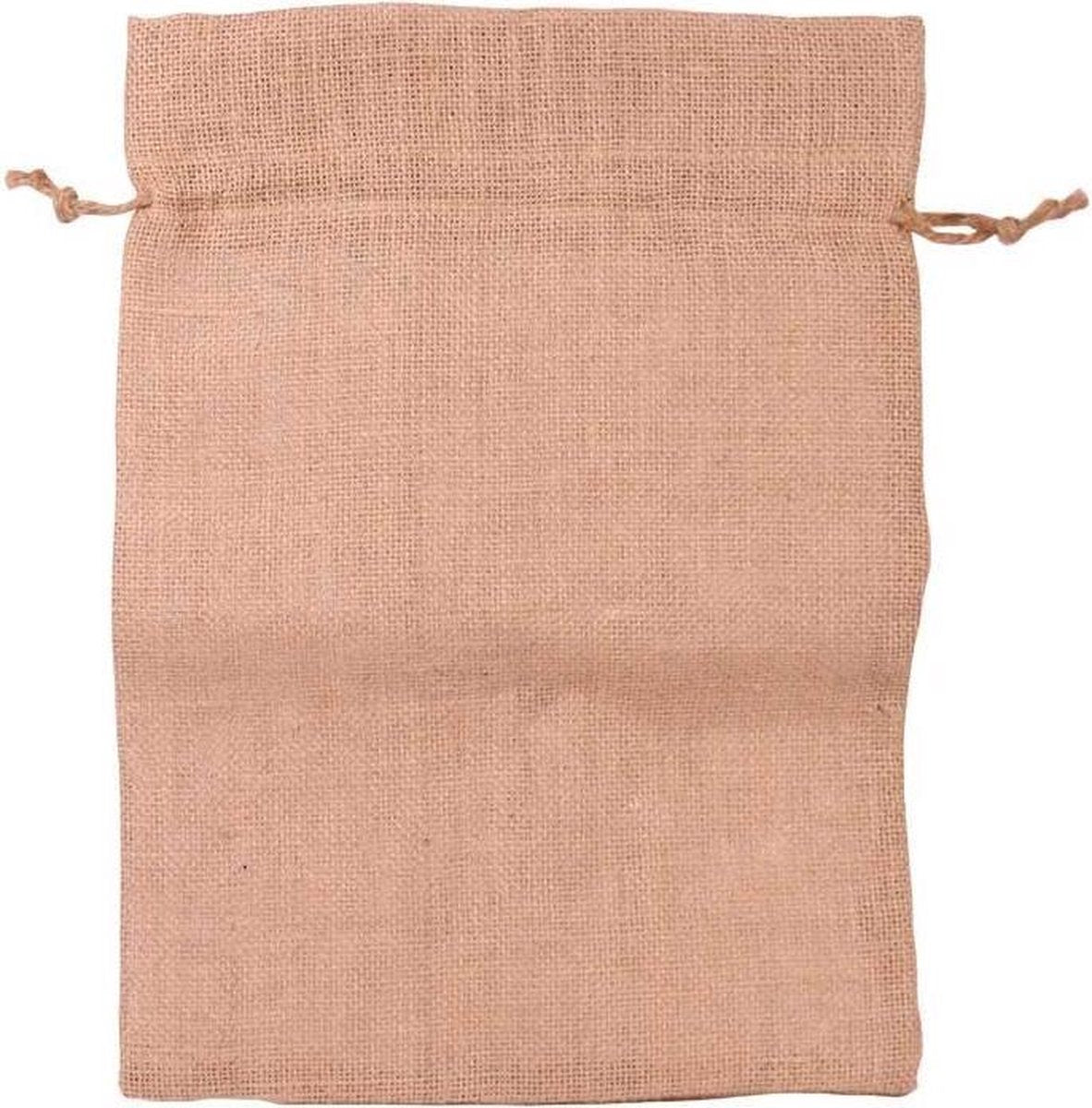 Jute Zak met treksluiting en plastic binnenzak 30x42cm